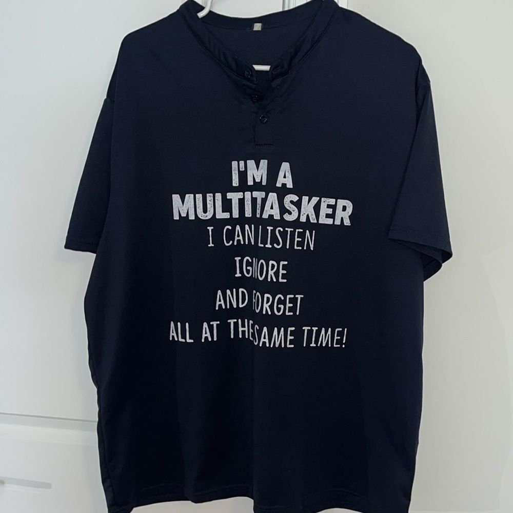 Blade Navy Blue Funny Men’s Multitasker Golf Polo Shirt XL Playing Fun 3 Button